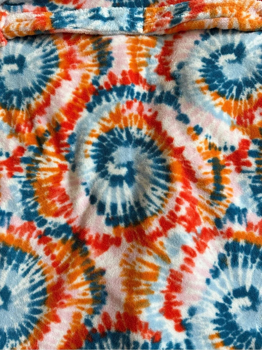 Lands' End Kids Tie-Dye Hooded Robe - Blue, Orange, Yellow